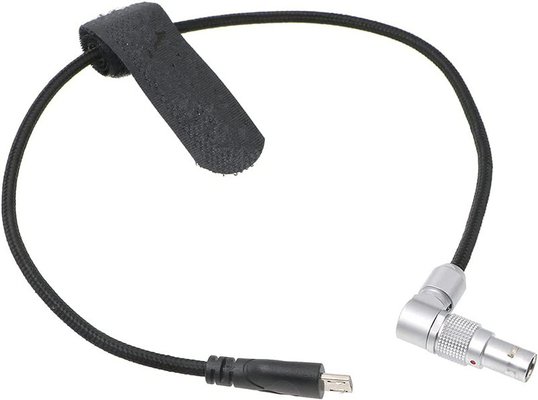 comprare Lemos 2 Pin Rotatable Right Angle to Micro USB Cable di alimentazione per ARRI Z CAM E2 Flagship a Nucleus Nano Braided Wire fabbricazione online