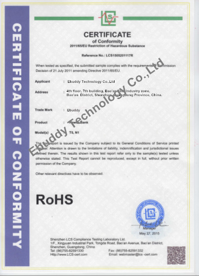 La CINA Ebuddy Technology Co.,Limited Certificazioni
